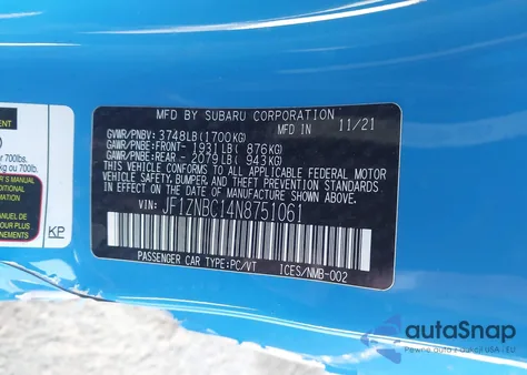 2022 Toyota Gr86 z USA, uszkodzony, nr VIN JF1ZNBC14N8751061